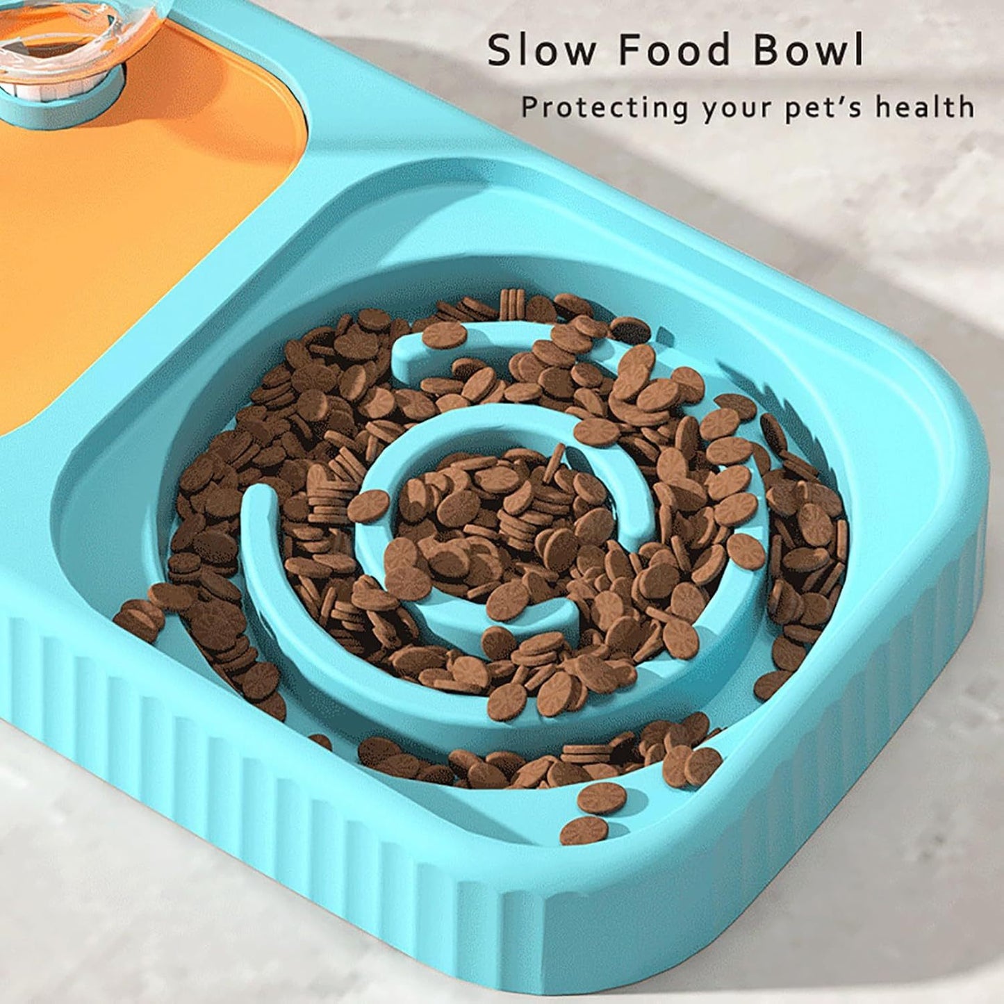 Pet Double Bowl Feeder with Automatic Water Dispenser